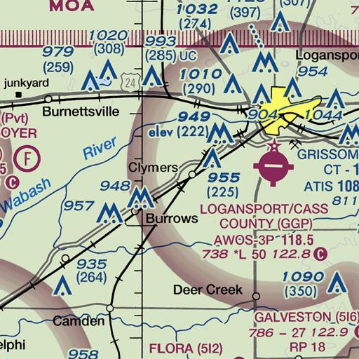 FAA VFR chart of Cronin Ditch, IN