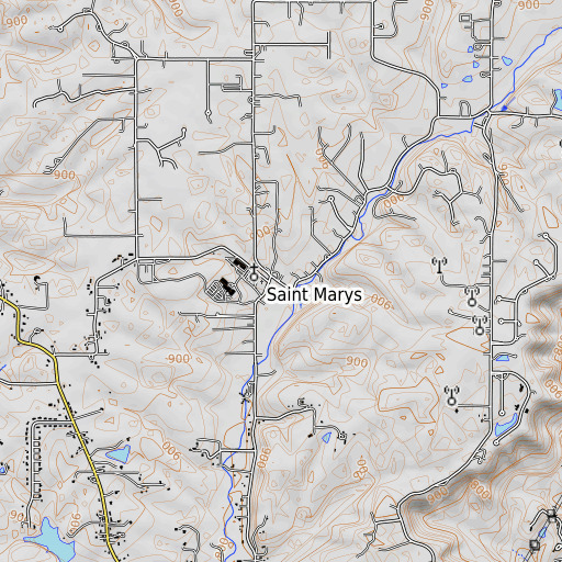 OpenTopoMap map of Cross Brook, IN