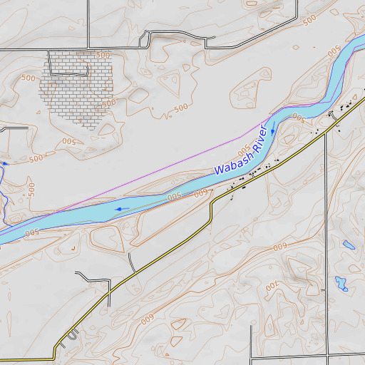 OpenTopoMap map of Dry Branch, IN