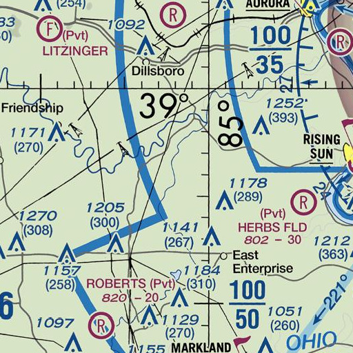FAA VFR chart of Dry Branch, IN