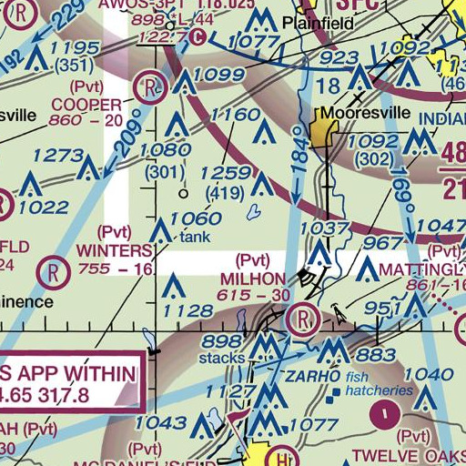 FAA VFR chart of Dry Fork, IN