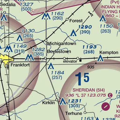 FAA VFR chart of Dunn Ditch, IN
