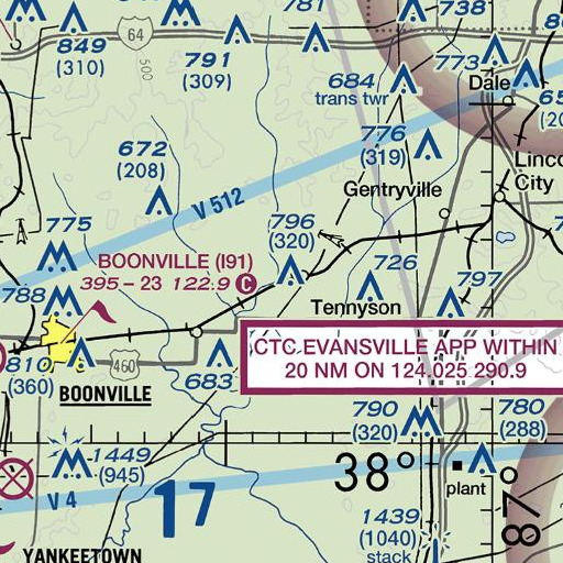 FAA VFR chart of Eames, IN