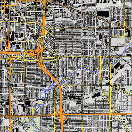 OpenTopoMap map of Emmaus School, IN