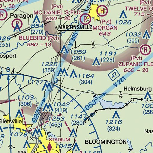 FAA VFR chart of Farr Ridge, IN