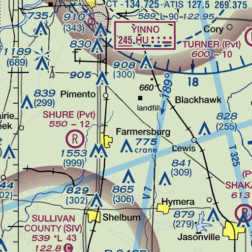 FAA VFR chart of Fletcher Chapel, IN