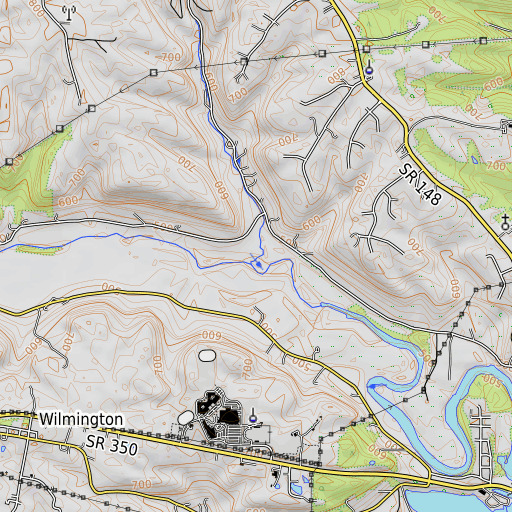 OpenTopoMap map of Goose Run, IN