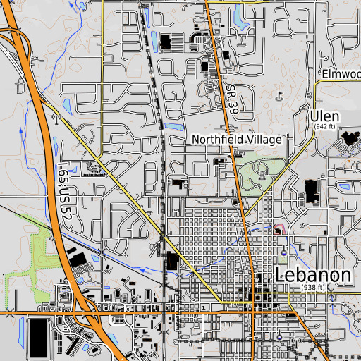 OpenTopoMap map of Harney Elementary School, IN