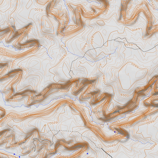 OpenTopoMap map of Eggshell Arch, AZ