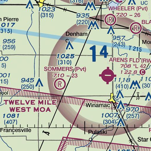 FAA VFR chart of Hunter Branch, IN