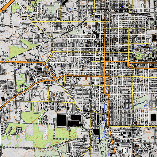 OpenTopoMap map of Hunter School, IN