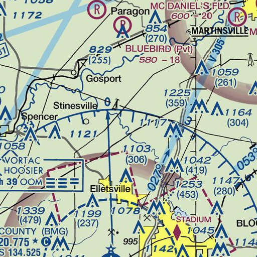 FAA VFR chart of Indian Creek, IN