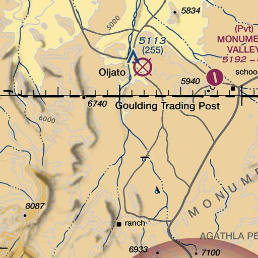 FAA VFR chart of El Capitan Wash, AZ