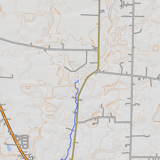 OpenTopoMap map of Land Drain, IN