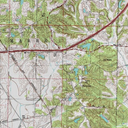 USGS 24K topo map of Lawrence School, IN