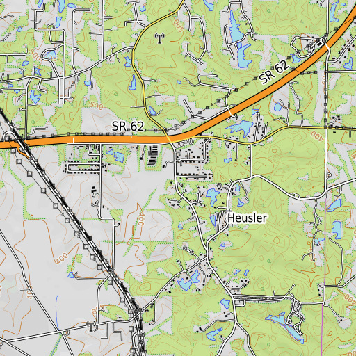 OpenTopoMap map of Lawrence School, IN