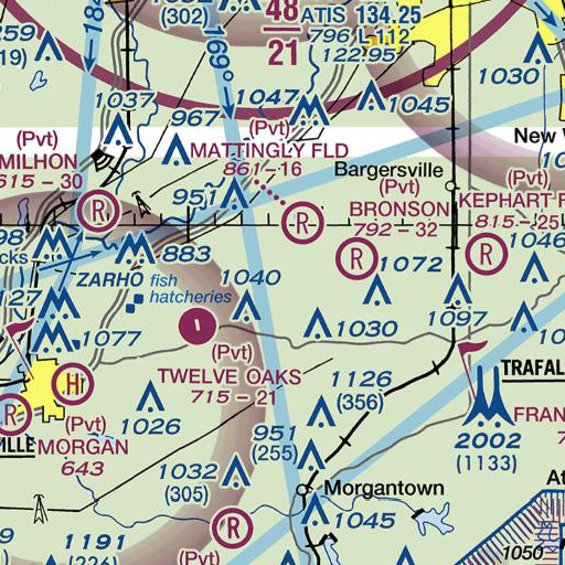 FAA VFR chart of Lazy Run, IN