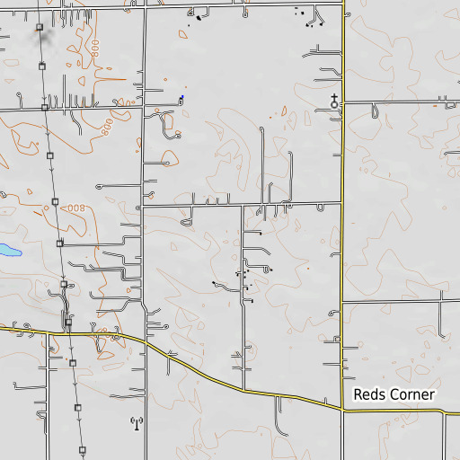 OpenTopoMap map of Leather Run, IN