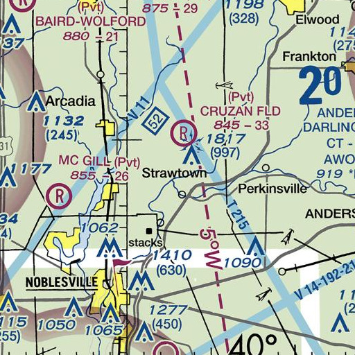 FAA VFR chart of Long Branch, IN