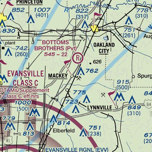 FAA VFR chart of Mackey, IN