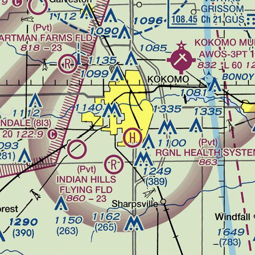 FAA VFR chart of Maple Crest Elementary and Middle School, IN