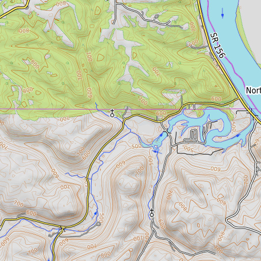 OpenTopoMap map of Marble Branch, IN