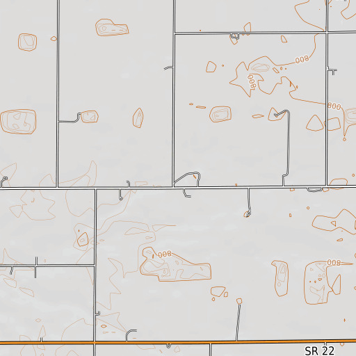 OpenTopoMap map of McDowell Ditch, IN