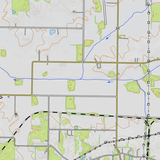 OpenTopoMap map of Neu Creek, IN