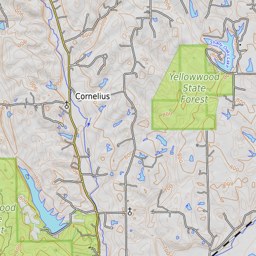 OpenTopoMap map of Oak Ridge, IN