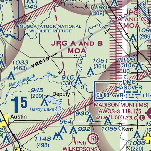 FAA VFR chart of Paris School, IN