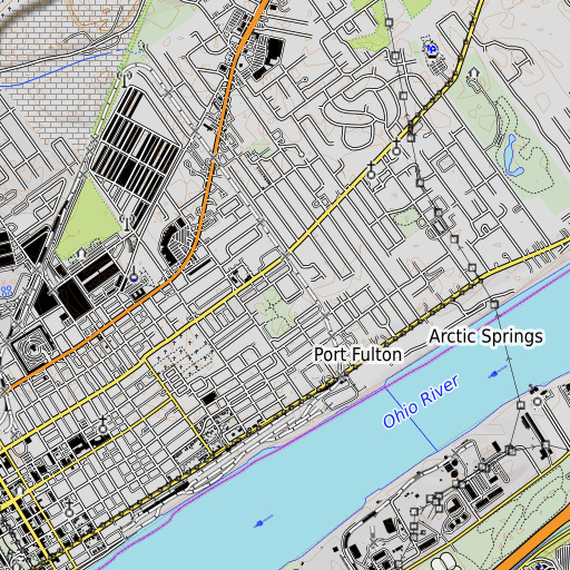 OpenTopoMap map of Parkview Junior High School, IN
