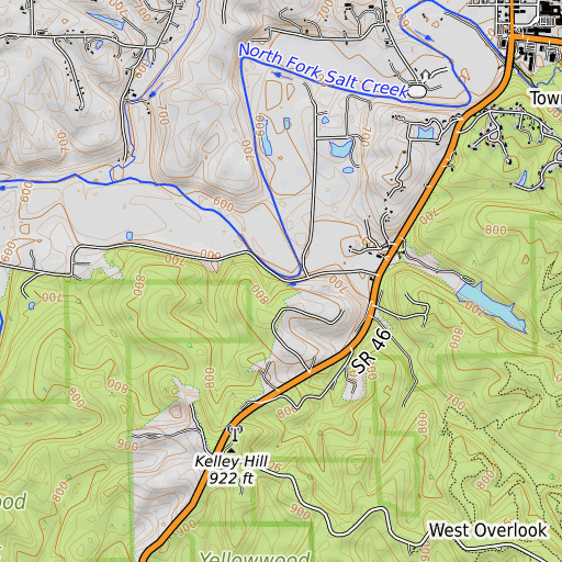 OpenTopoMap map of Pine Bluff, IN