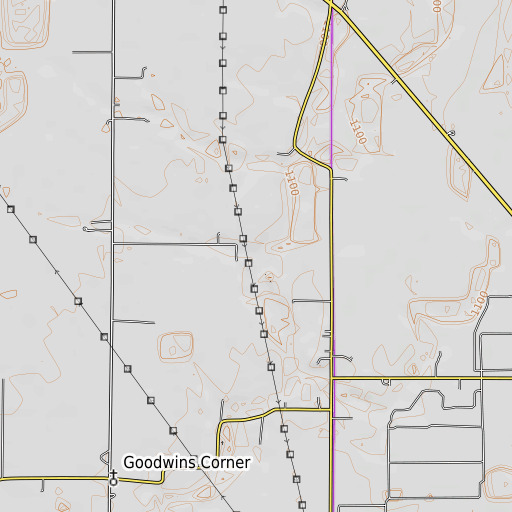 OpenTopoMap map of Railsback Creek, IN