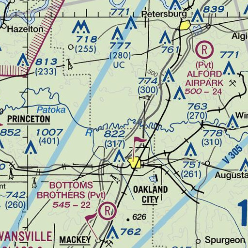 FAA VFR chart of Robinson Creek, IN