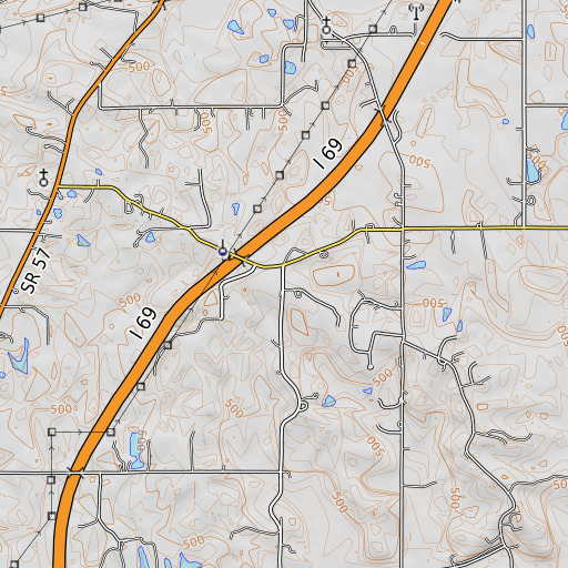 OpenTopoMap map of Scudder School, IN