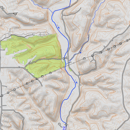 OpenTopoMap map of Seals Fork, IN