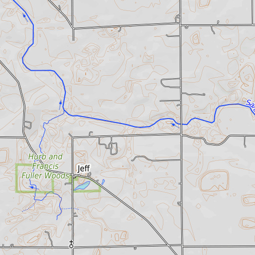 OpenTopoMap map of Shadle Drain, IN