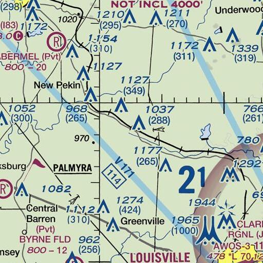 FAA VFR chart of Souders Branch, IN