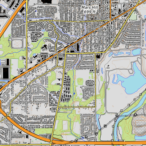 OpenTopoMap map of State Ditch, IN
