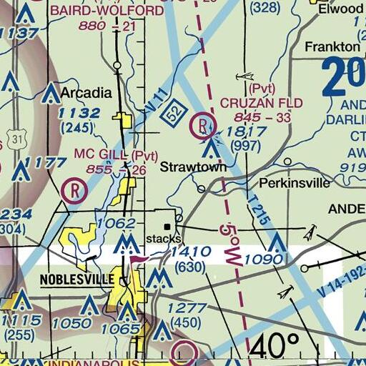 FAA VFR chart of Sugar Run, IN
