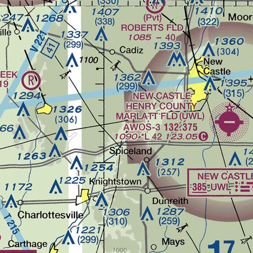 FAA VFR chart of Ten Creek, IN