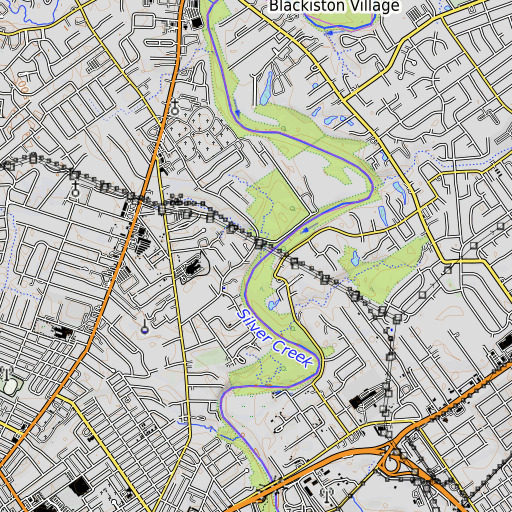 OpenTopoMap map of Town Run, IN