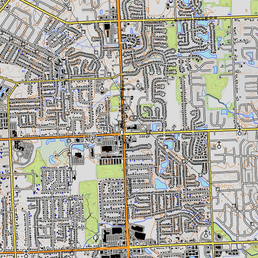 OpenTopoMap map of Township Central School, IN