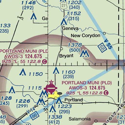 FAA VFR chart of Tri Run, IN