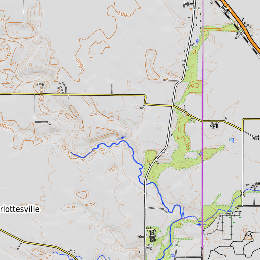 OpenTopoMap map of Union Creek, IN
