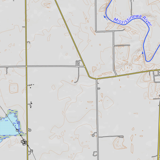 OpenTopoMap map of Van Devender Ditch, IN