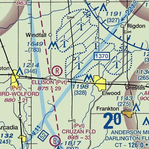FAA VFR chart of Vanness Ditch, IN