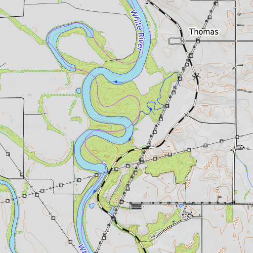 OpenTopoMap map of Veale Creek, IN