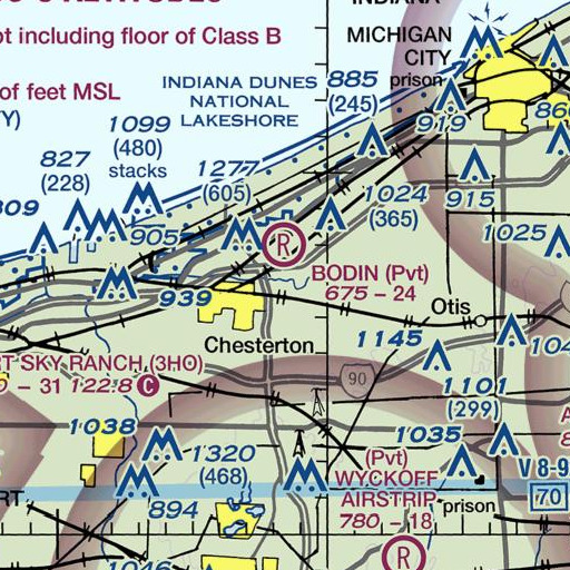 FAA VFR chart of Wake Robin Fields, IN