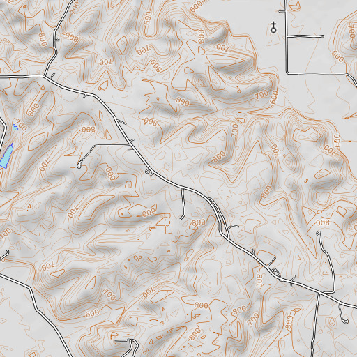 OpenTopoMap map of Walnut Ridge, IN